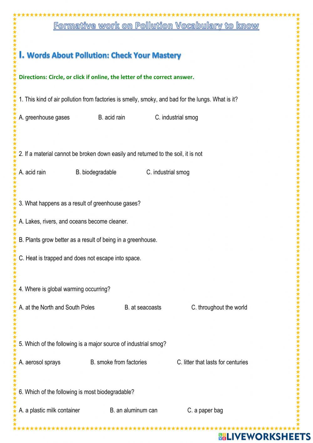 AET Sec School Environmental Vocab II