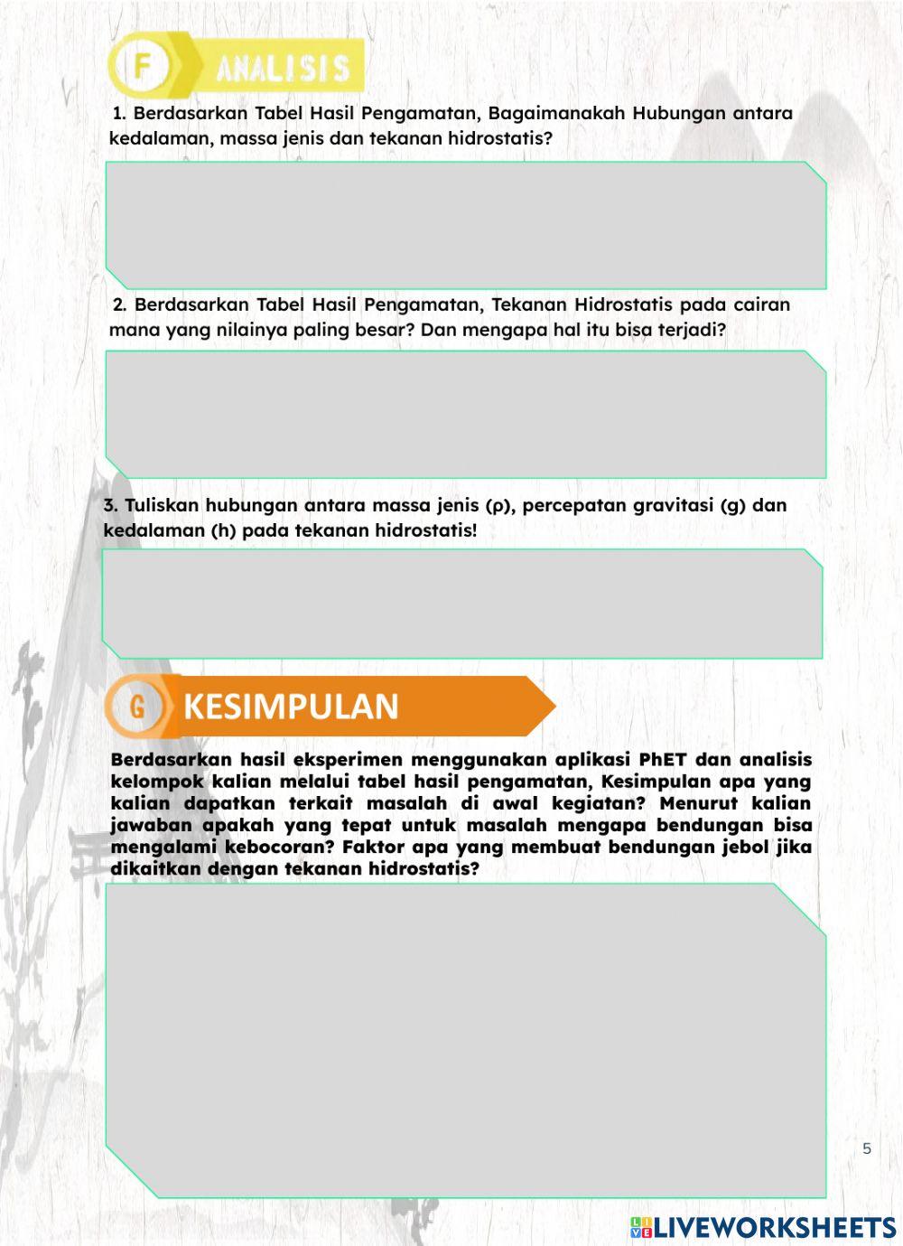 LKPD TEKANAN HIDROSTATIS PHET-RA 3