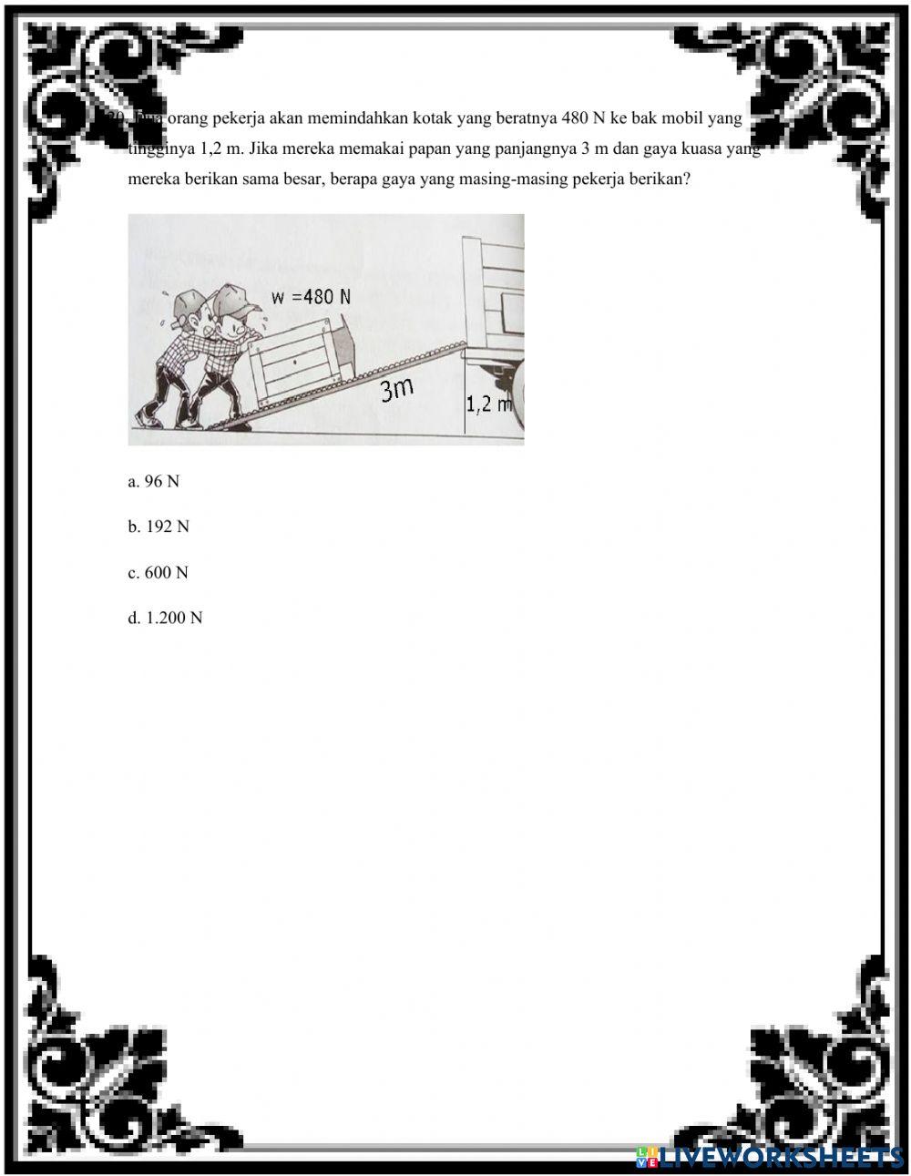 Penilaian sumatif pilihan ganda udaha dan pesawat sederhana