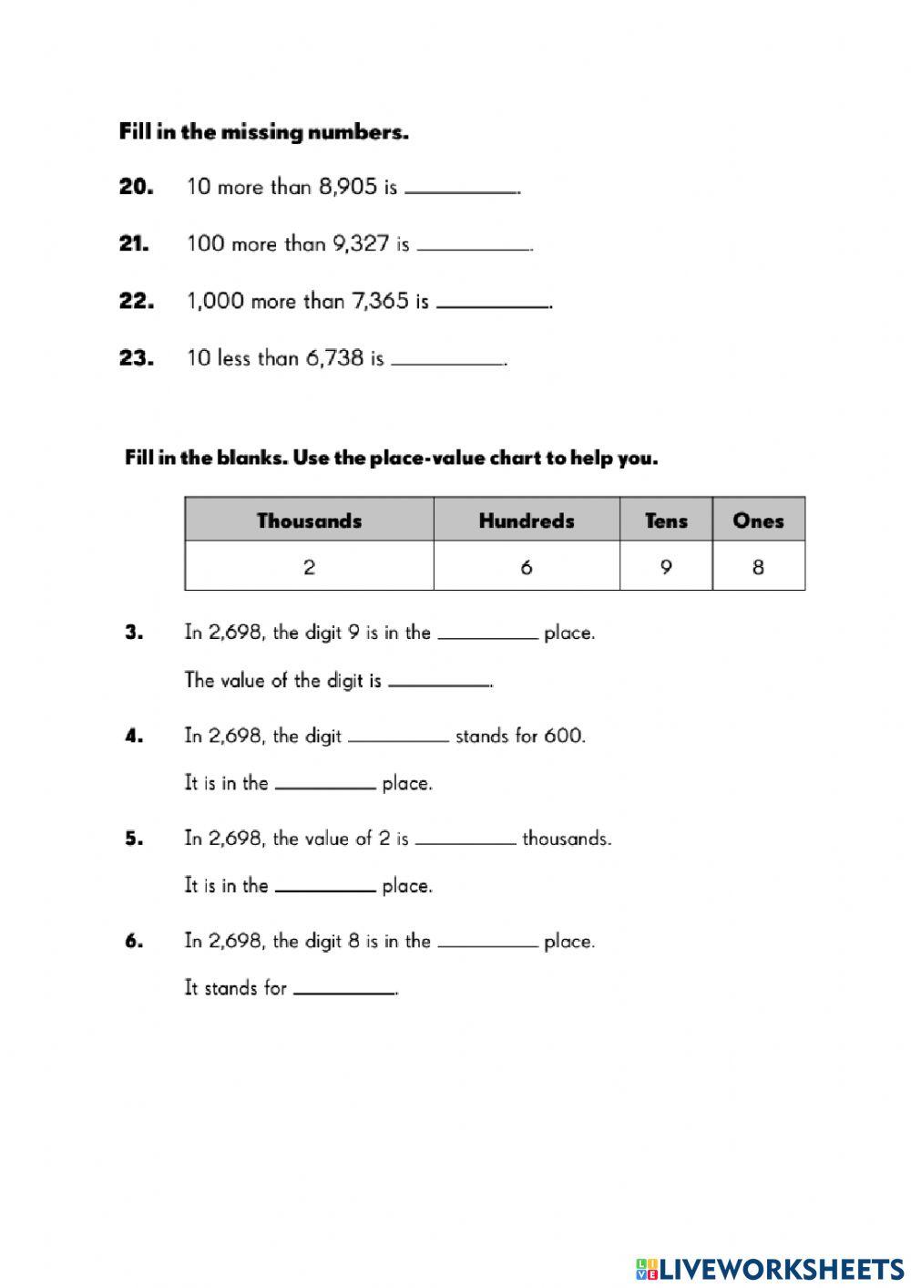 HWOO- Week 2-  Math Assessment