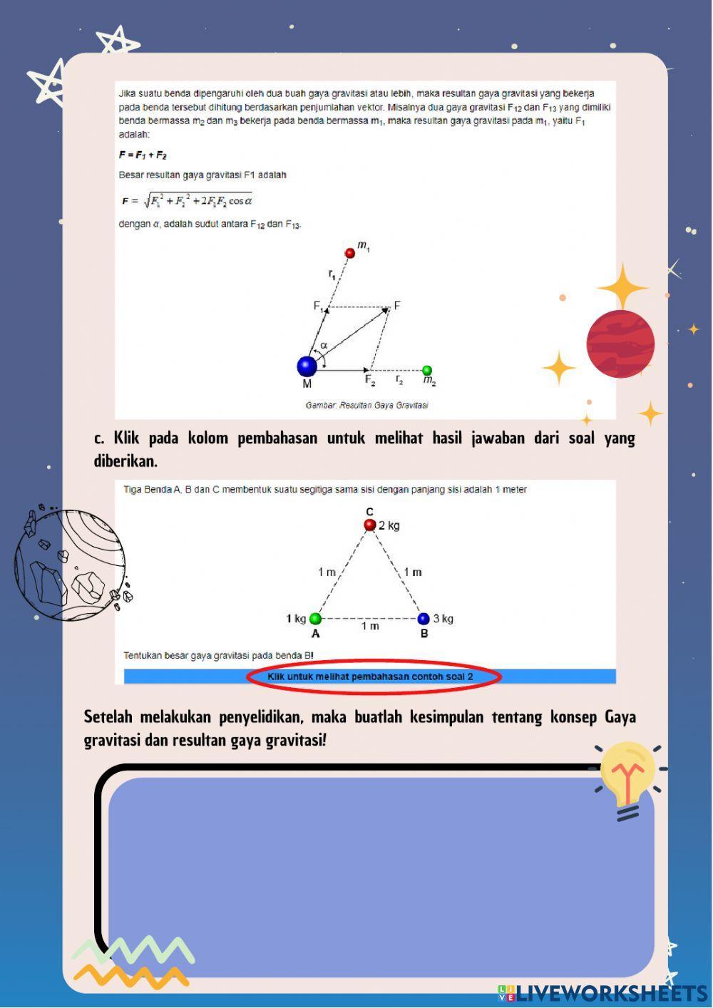 LKPD Hukum Gravitasi Newton