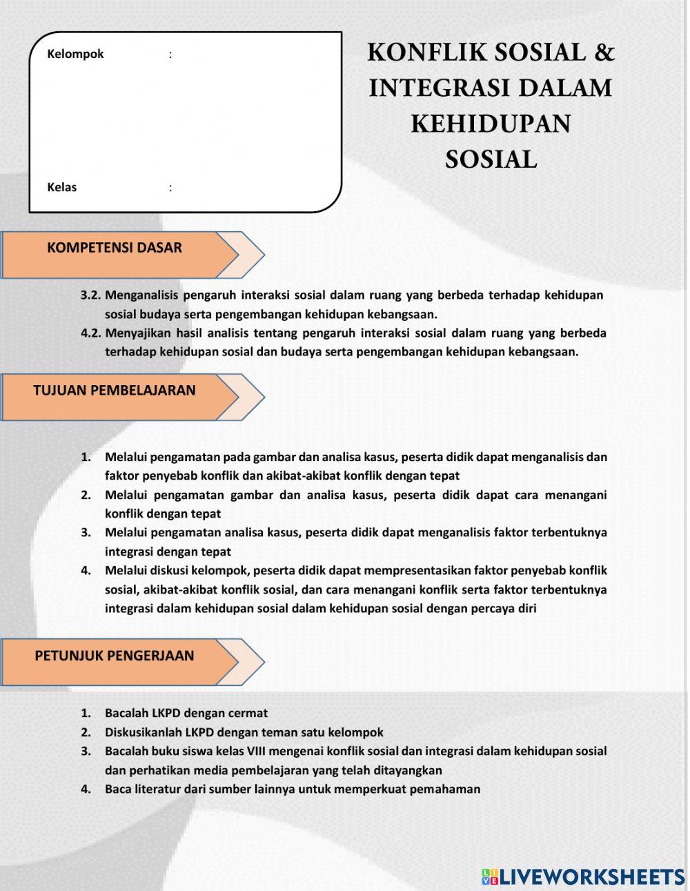 Konflik Sosial dan Integrasi
