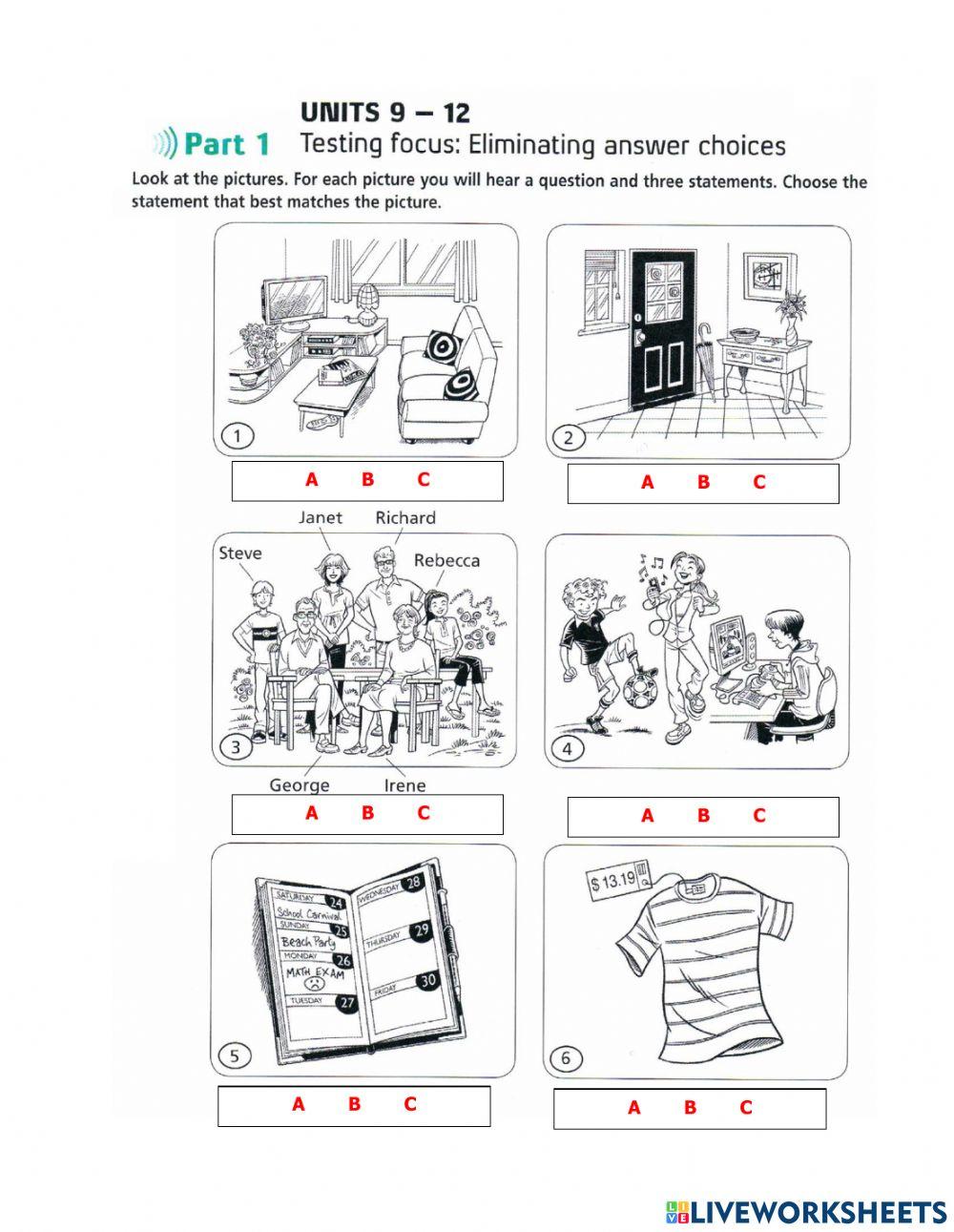 Tactics for listening basic - test U5-12