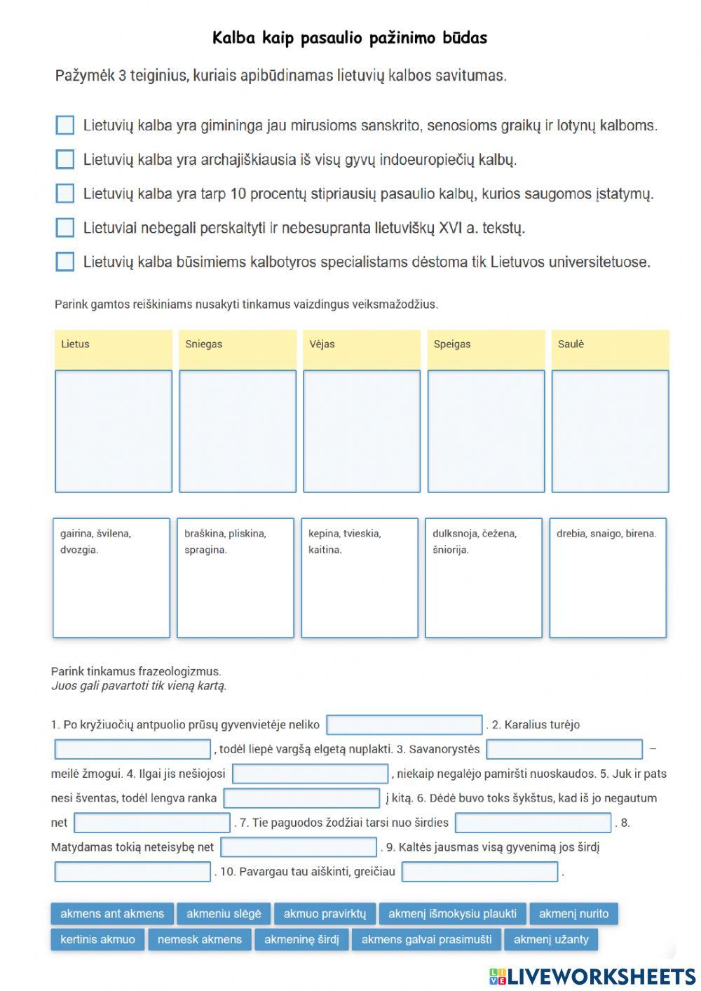 Kalba kaip pasaulio pažinimo būdas