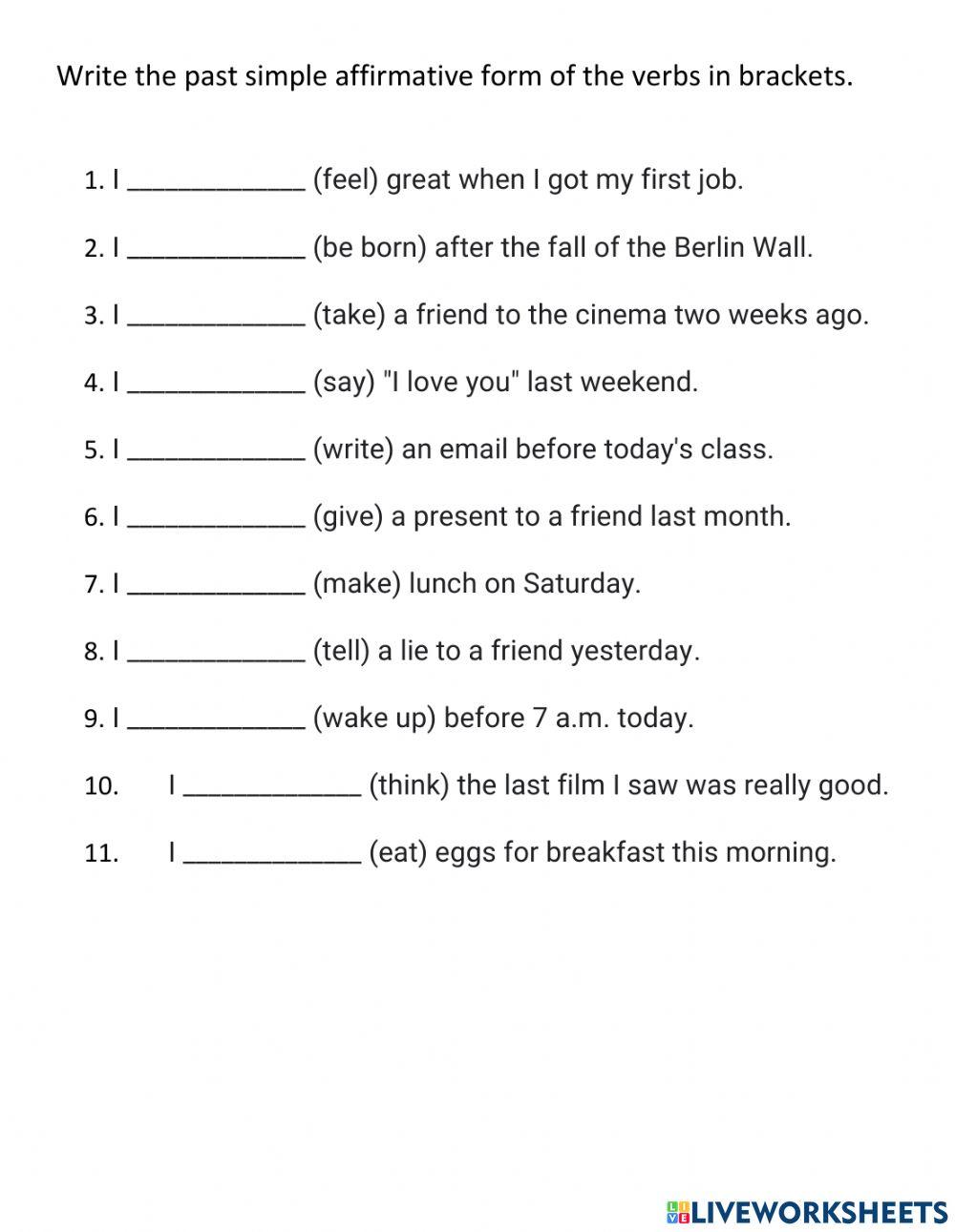 Past simple irregular verbs (affirmative)