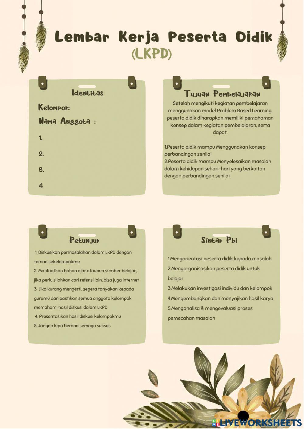 LKPD Perbandingan Senilai