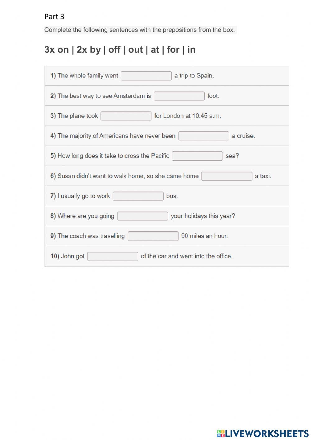 Transport and vehicles (vocabulary FCE-PET)