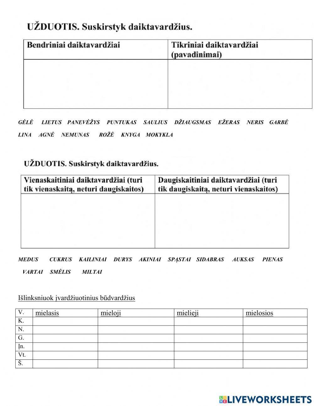 Daiktavardis ir būdvardis