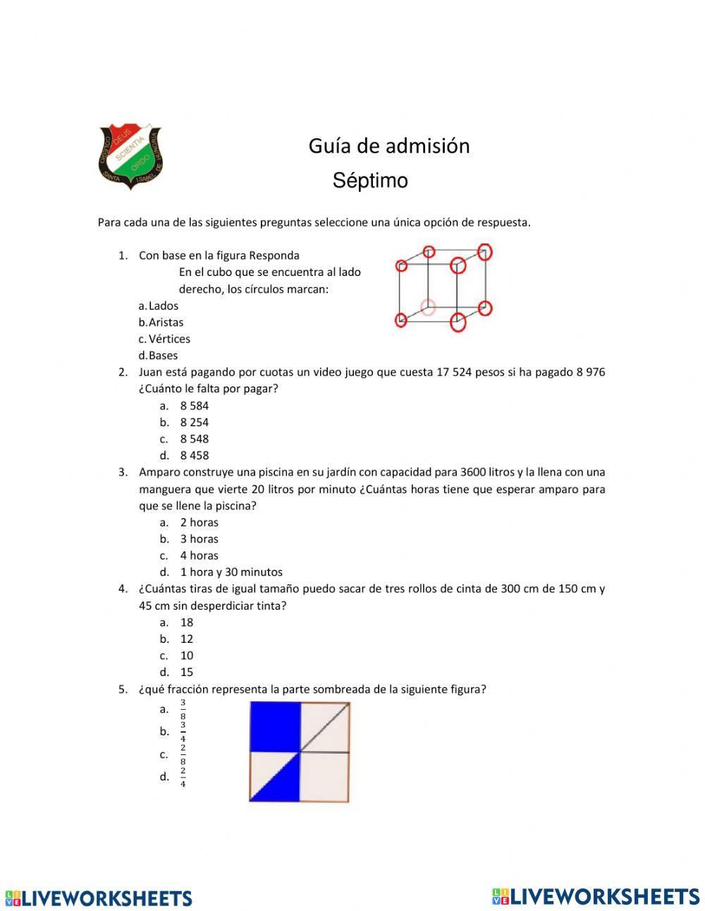 Guía admisión séptimo 