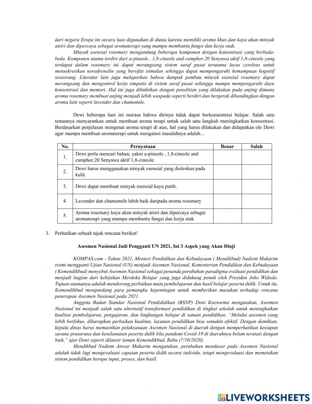 Soal Bimbingan Belajar Bhs. Indonesia (Paket 1)