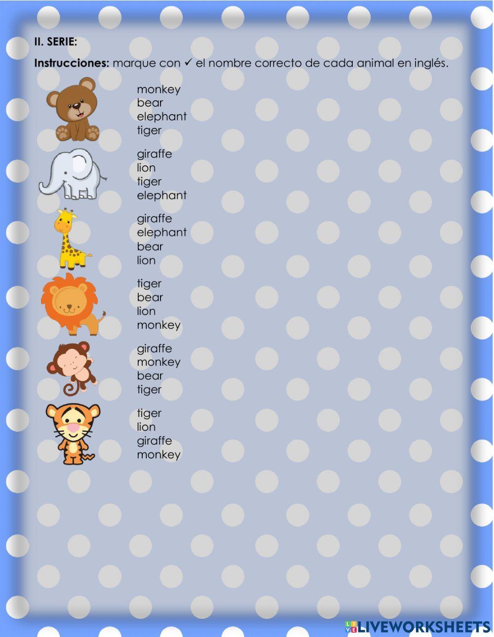 Numbers and Zoo animals - 3.5.1°