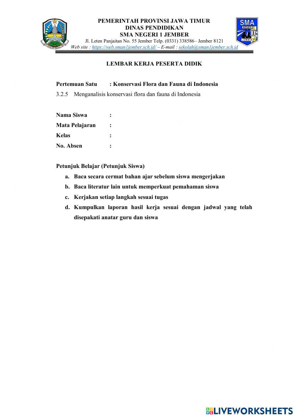 LKPD Konservasi Fauna Indonesia