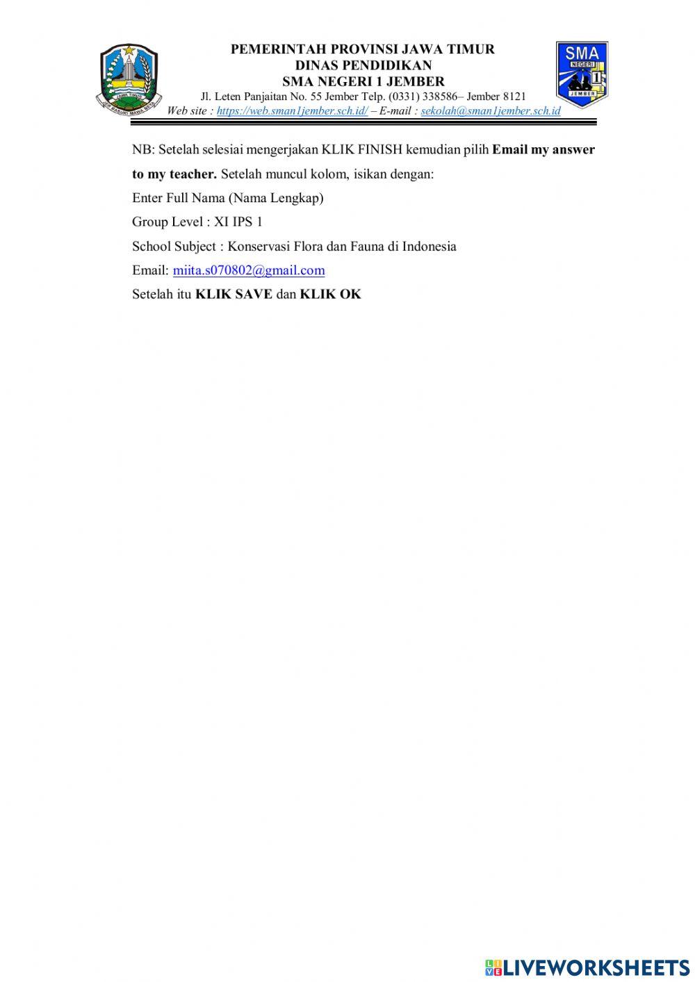 LKPD Konservasi Fauna Indonesia