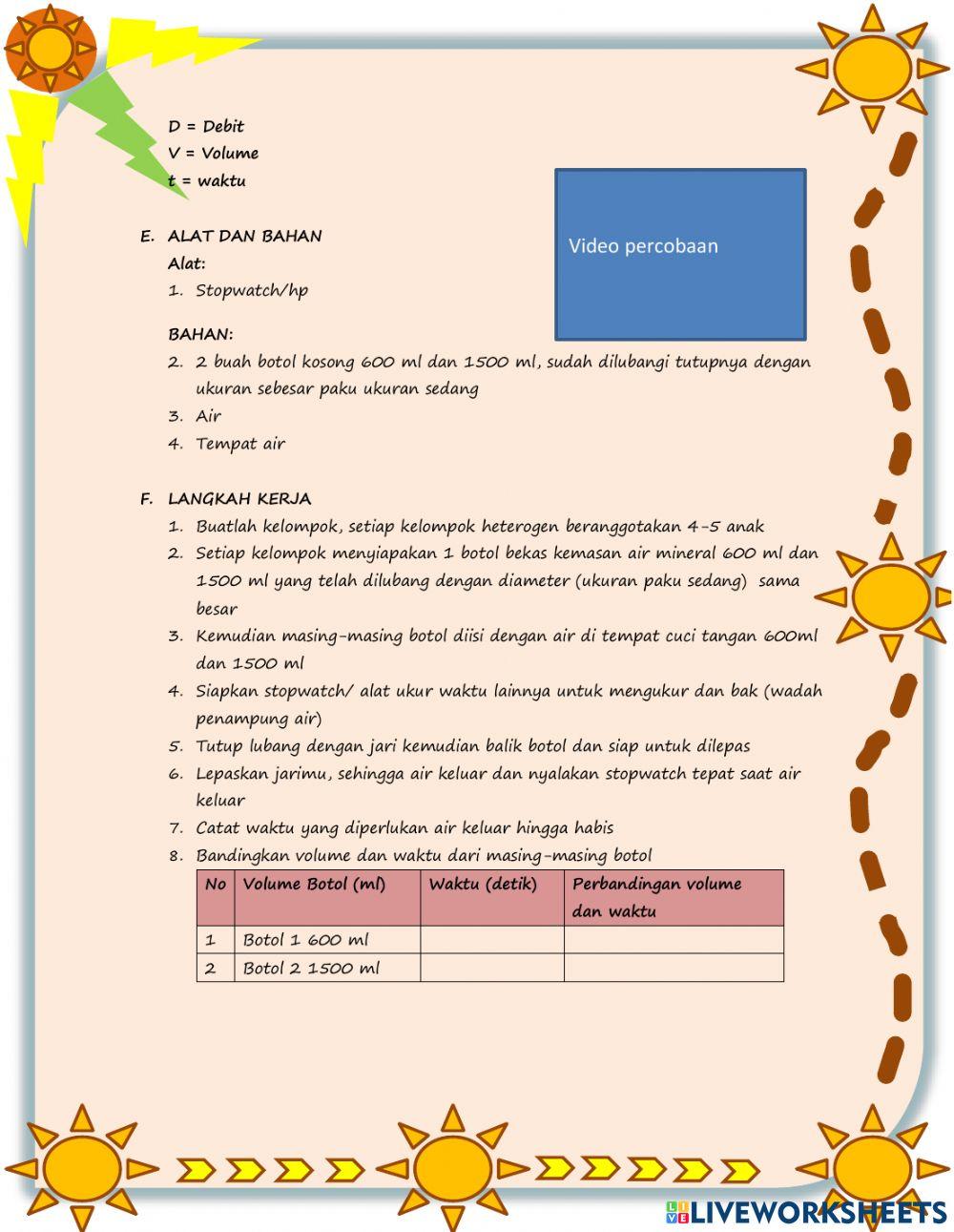 Lkpd perbandingan volume dan waktu