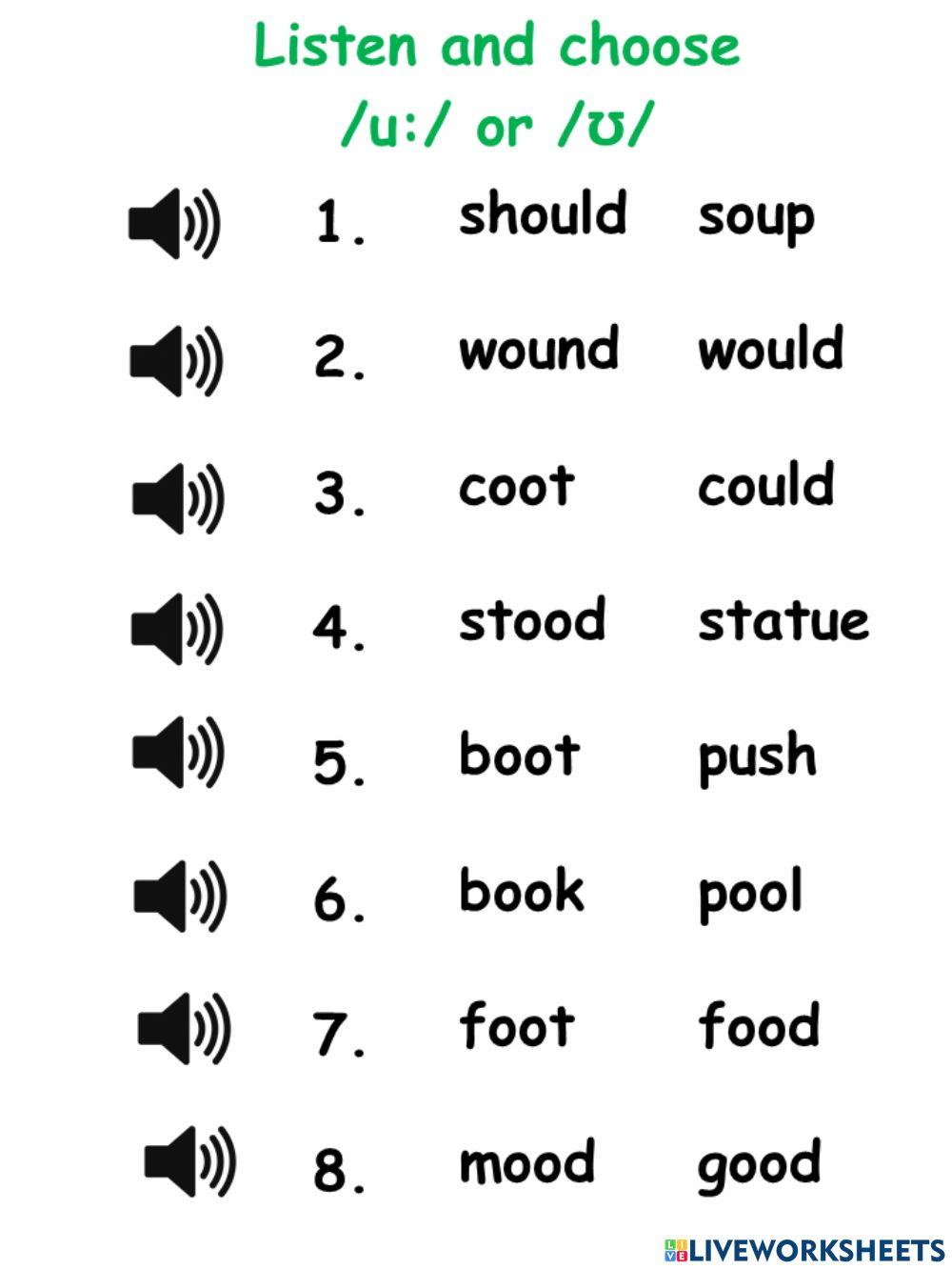 Pronounciation -u:- & -ʊ-