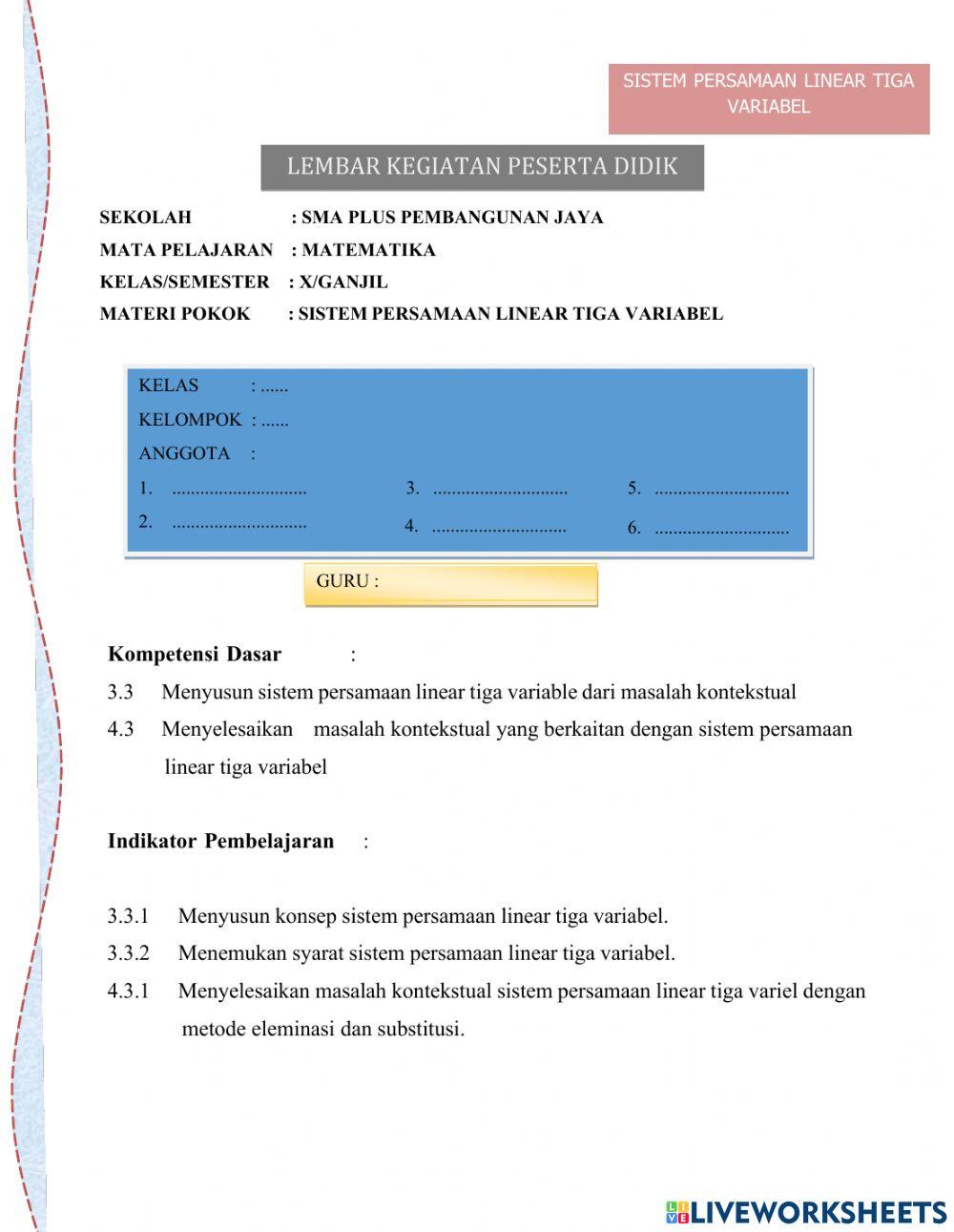 SPLTV metode Gabungan