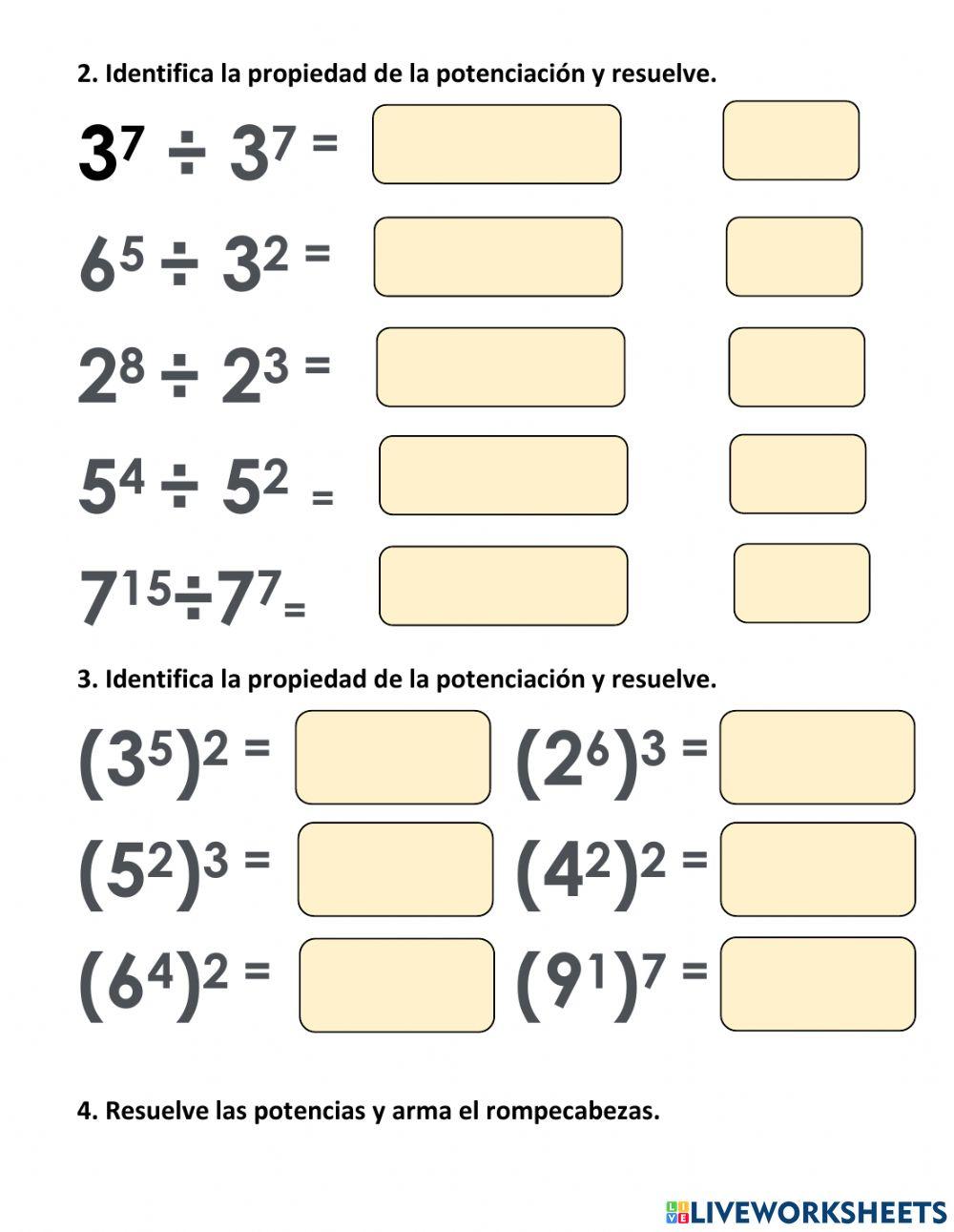 Propiedades potenciacion