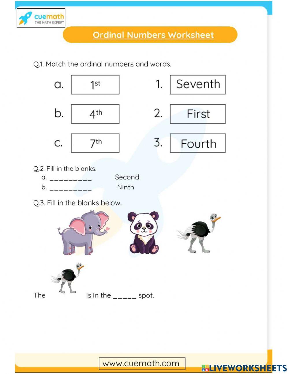ORDINAL NUMBERS WS