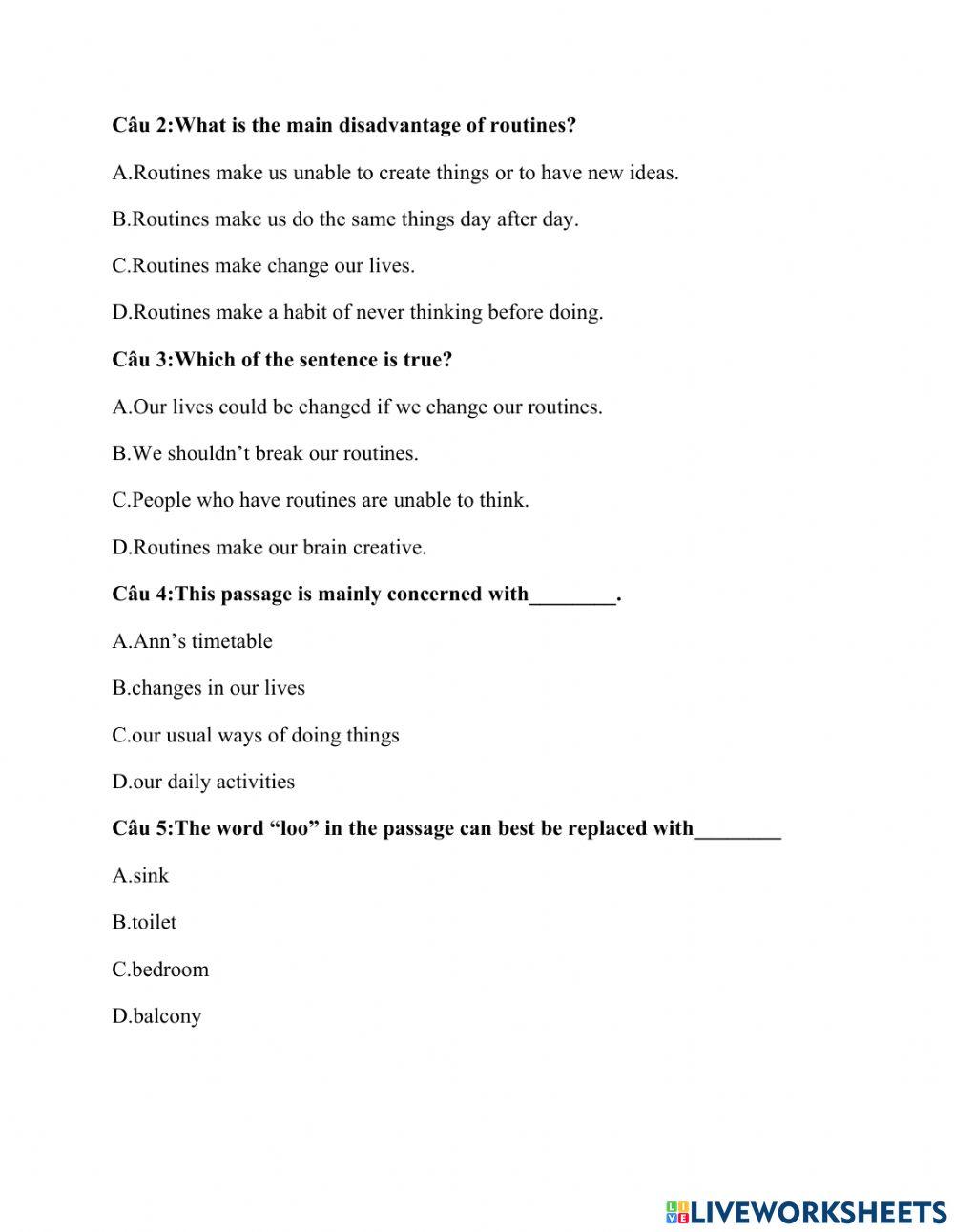 Tiéng anh 1.1 unit 7 daily activities