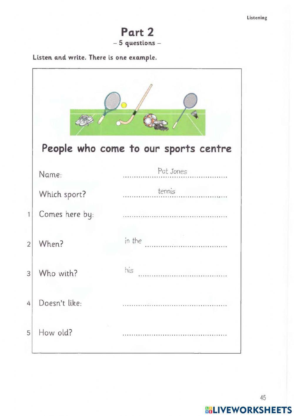 Movers- Listening test