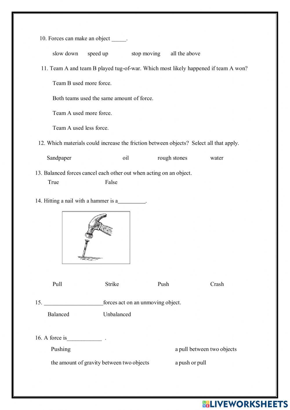 Forces can change motion