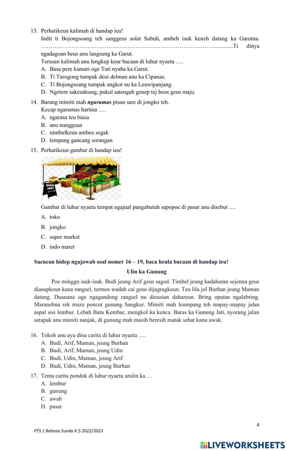PTS Basa Sunda Kelas 5 2022
