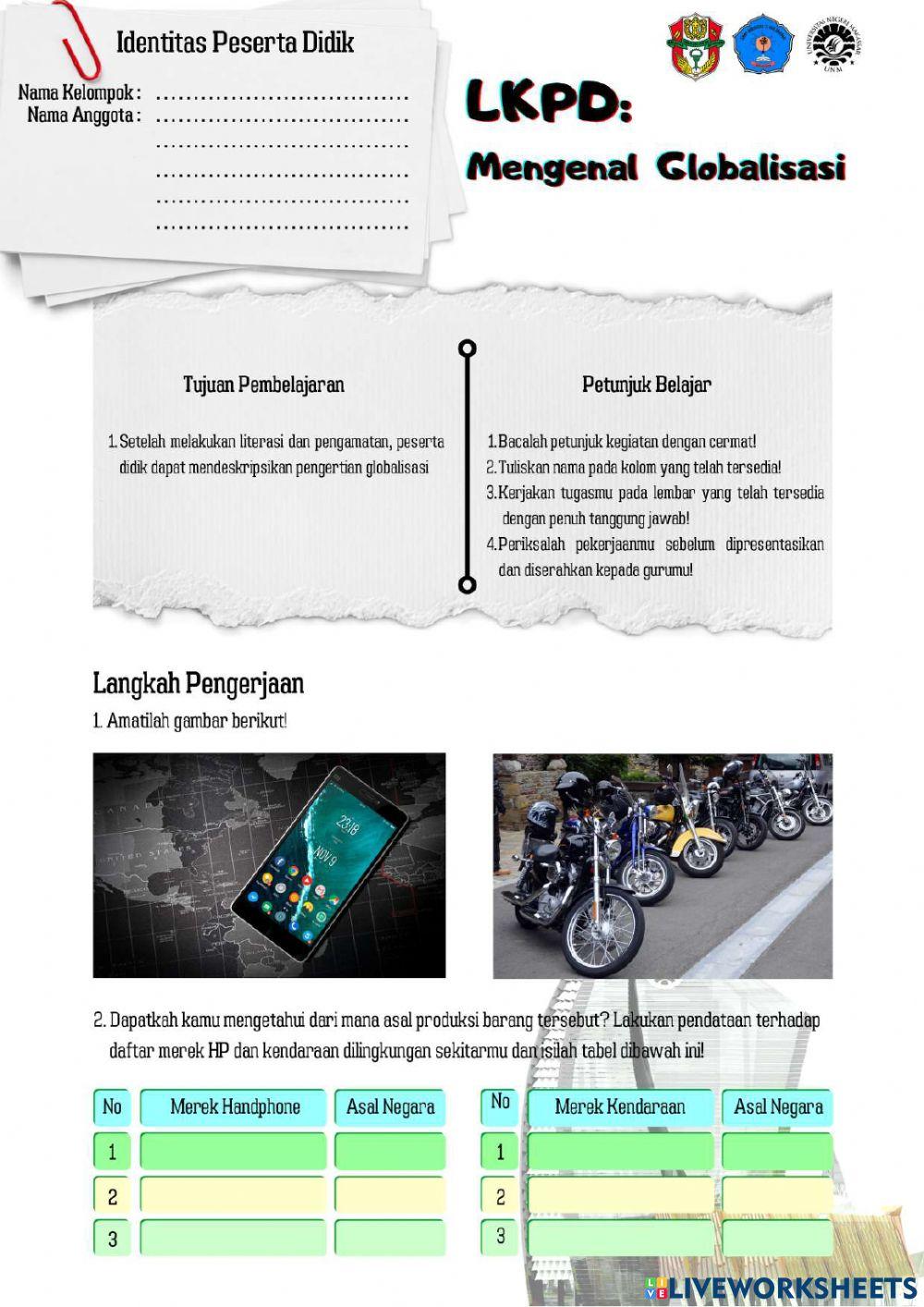 LKPD Pengertian Globalisasi