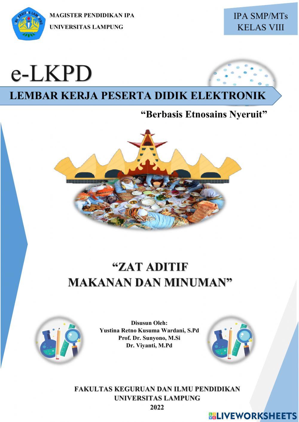 E-LKPD Berbasis Etnosains Nyeruit