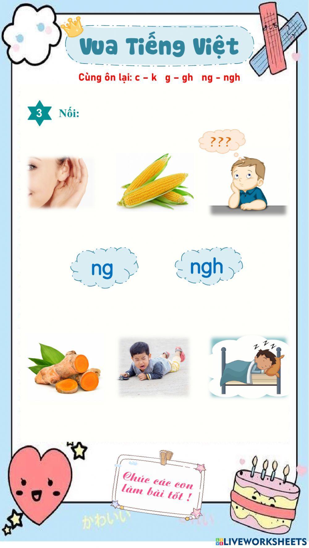 Lớp 1 - c-k g-gh ng-ngh