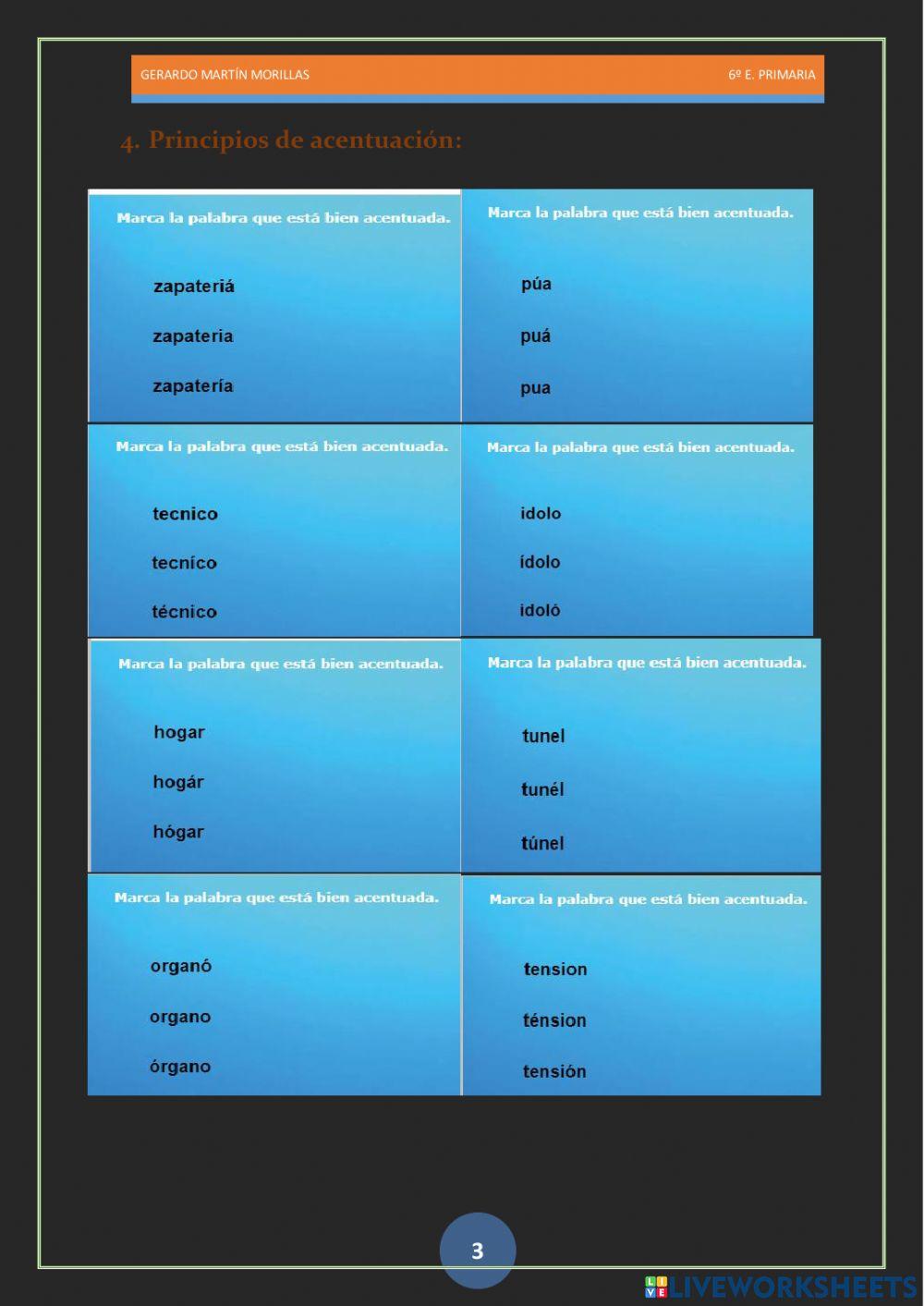 Taller de ortografía 2.6º.