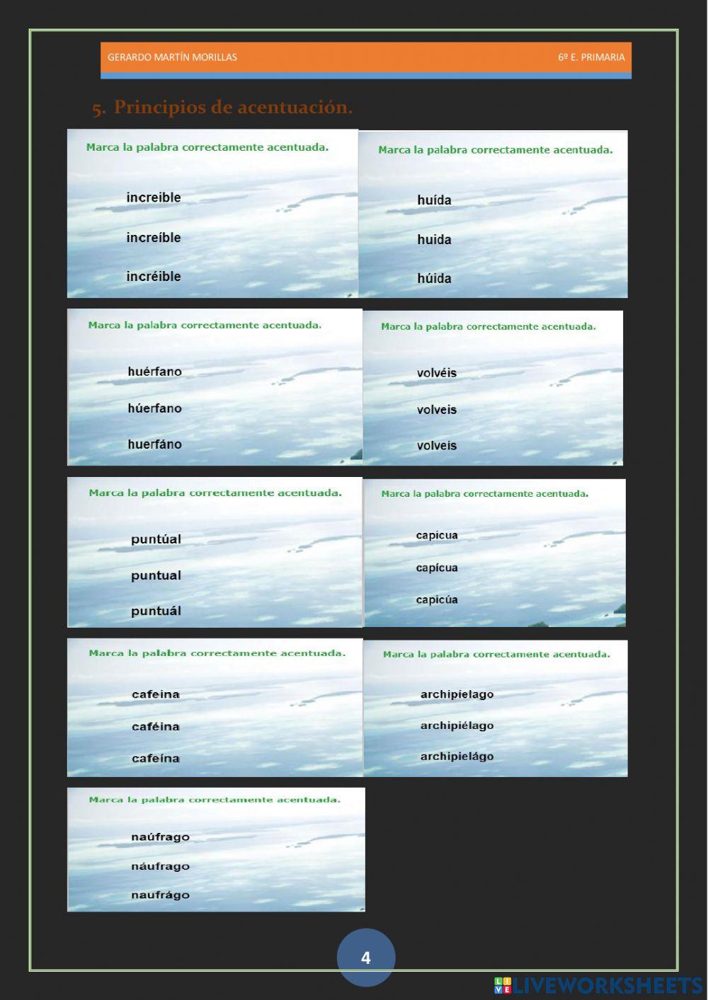 Taller de ortografía 2.6º.