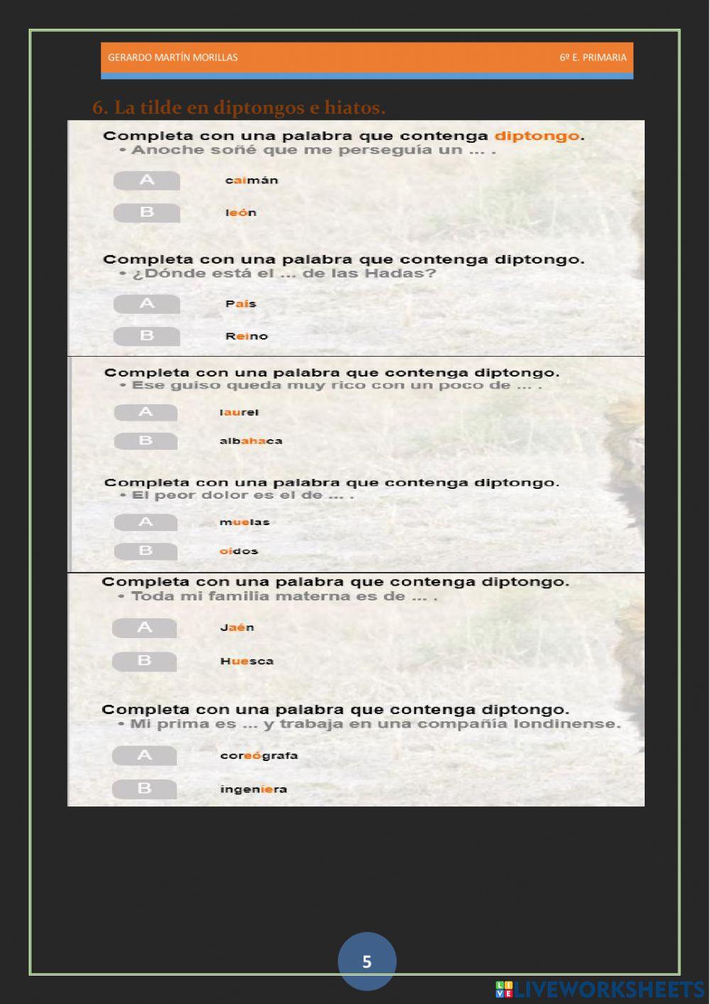 Taller de ortografía 2.6º.