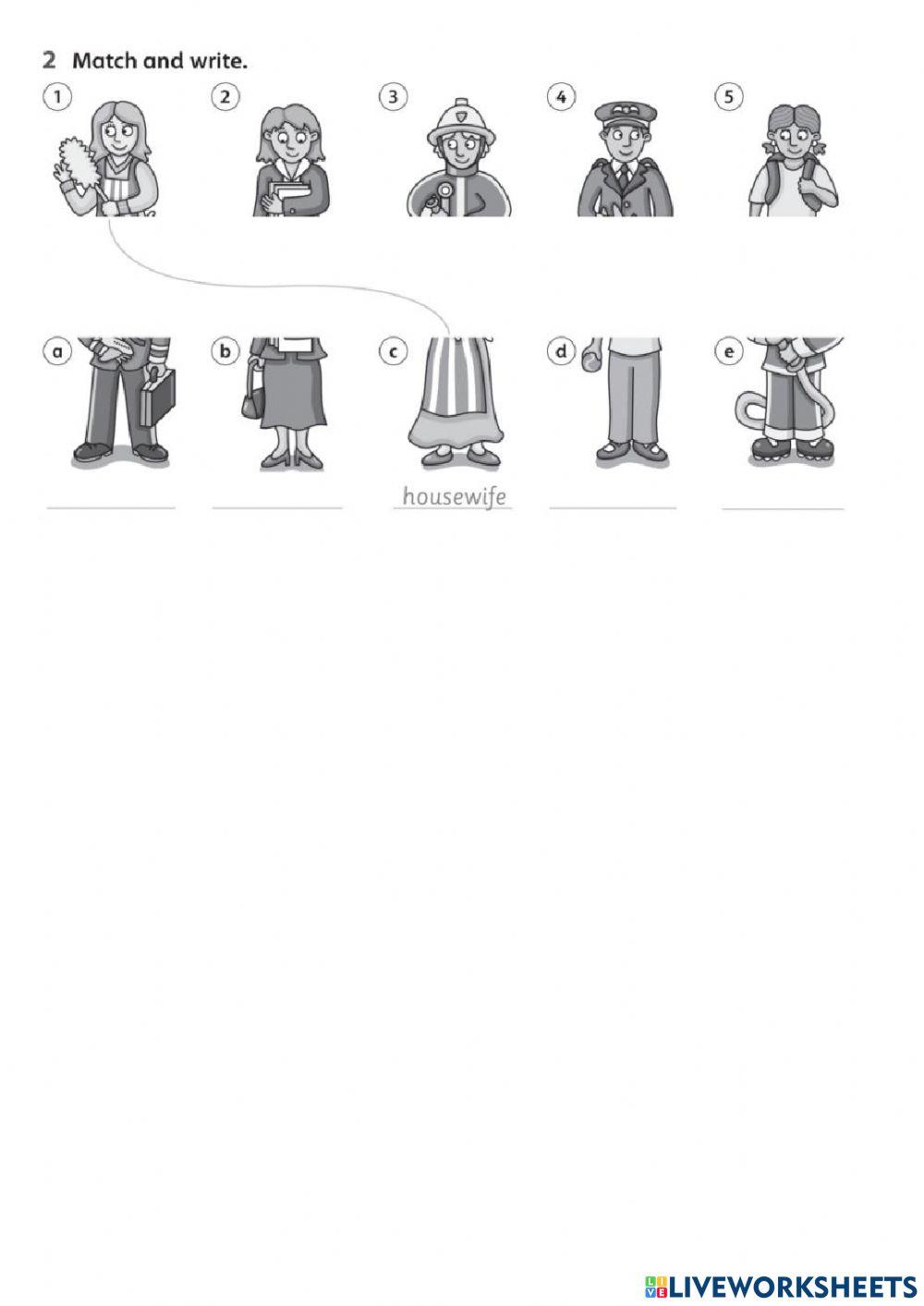 Jobs online exercise for 1-4 | Live Worksheets
