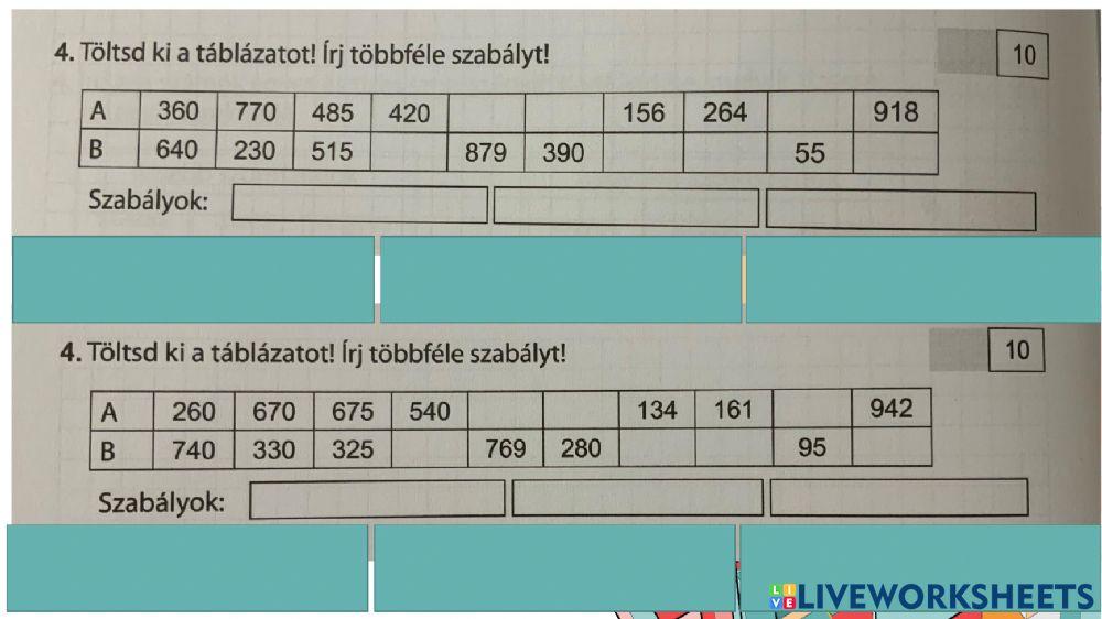 Matek felmero gyakorlasok okt A,B,C