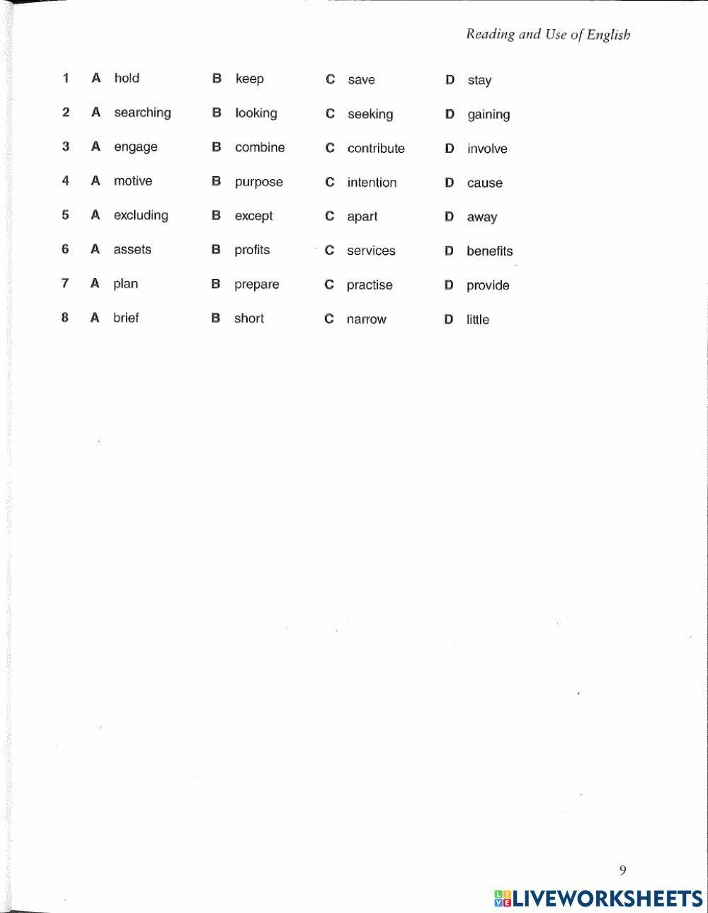 FCE Reading - UoE mock test