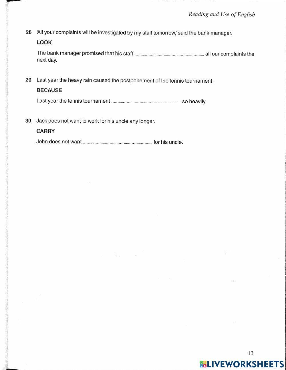 FCE Reading - UoE mock test