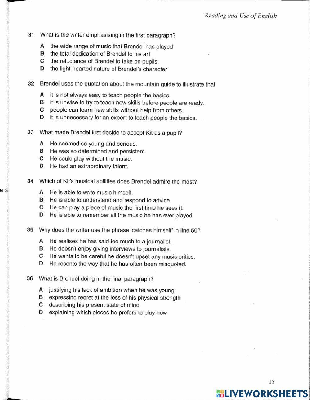 FCE Reading - UoE mock test