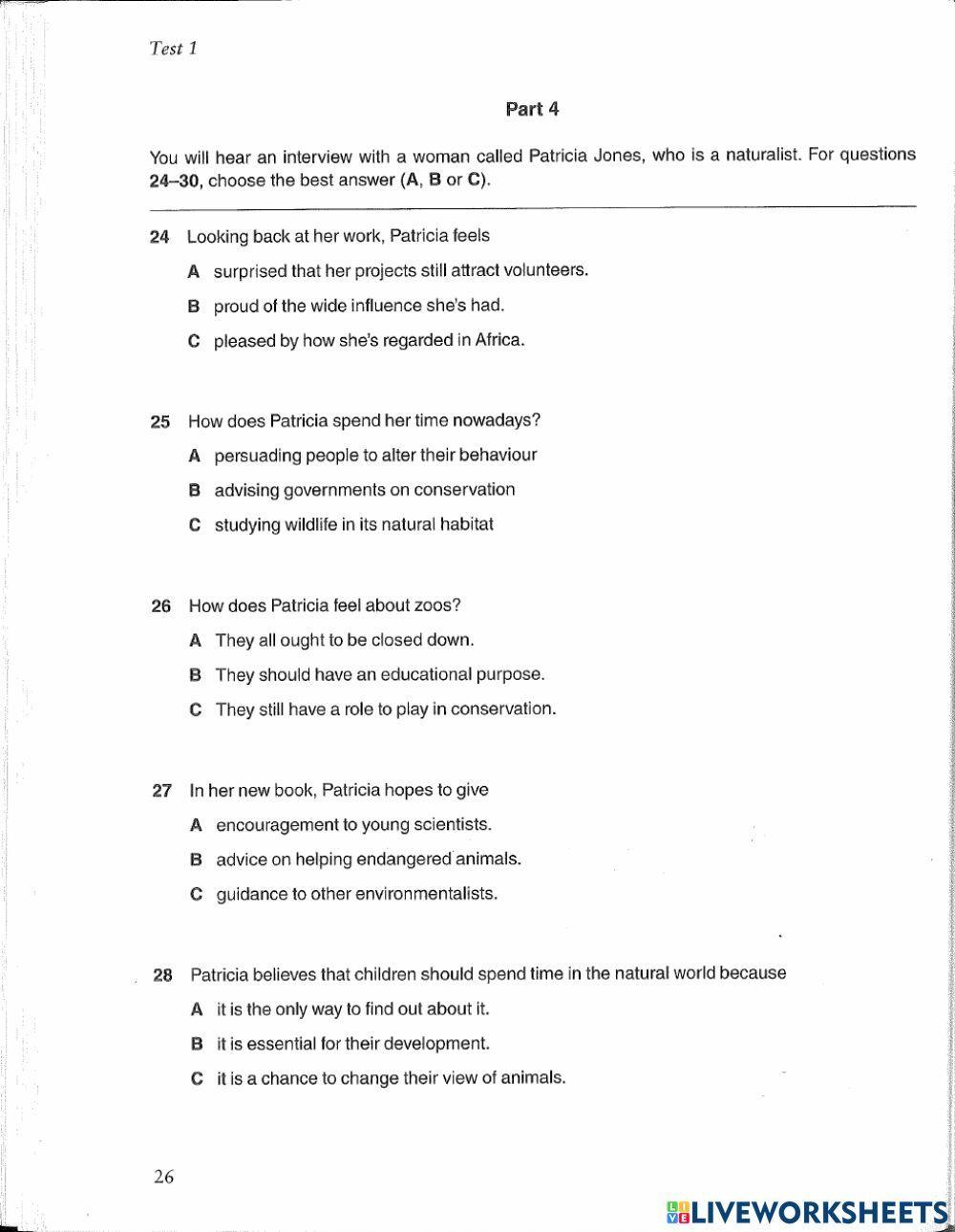 FCE- Listening mock test