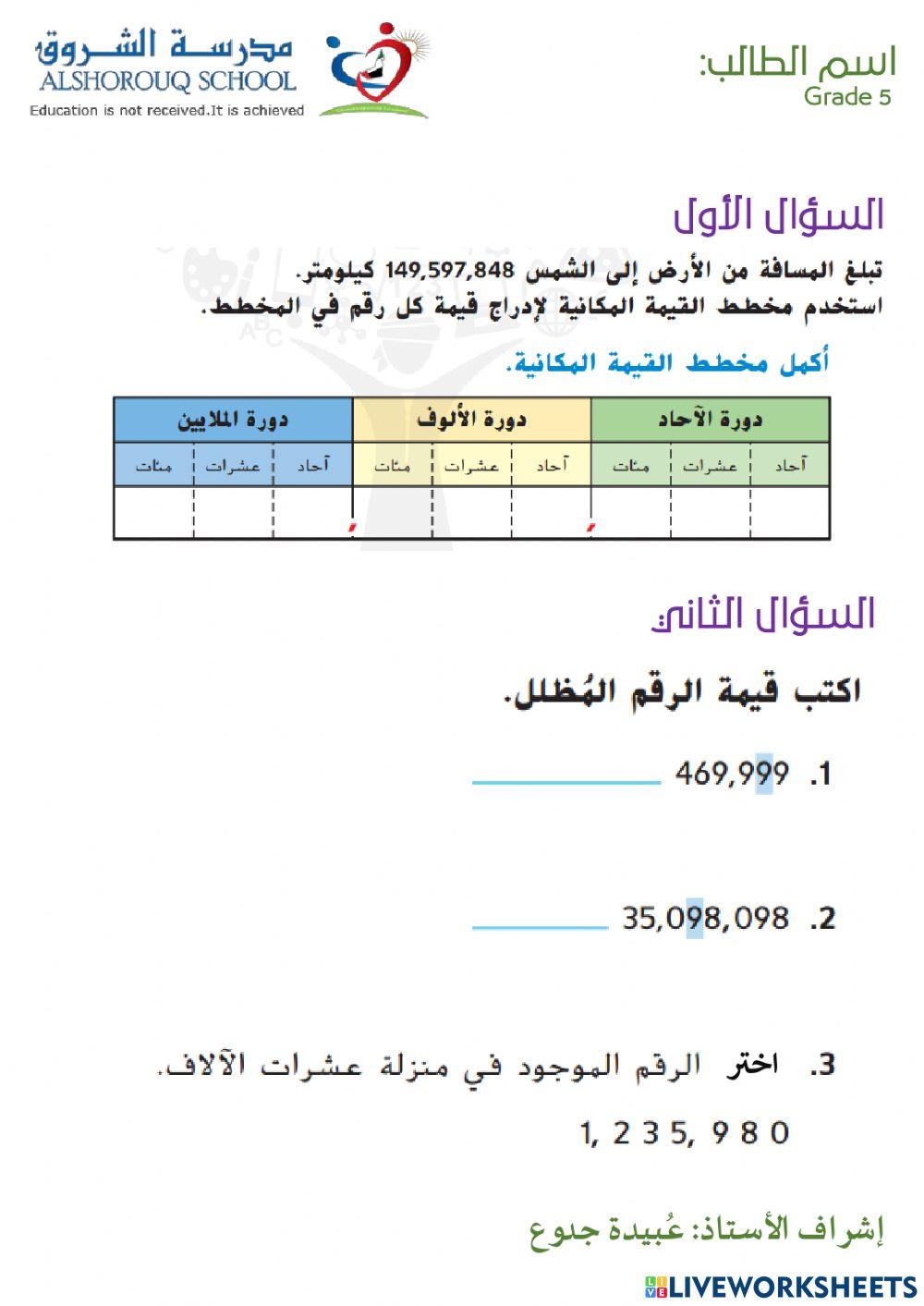 القيمة المكانية