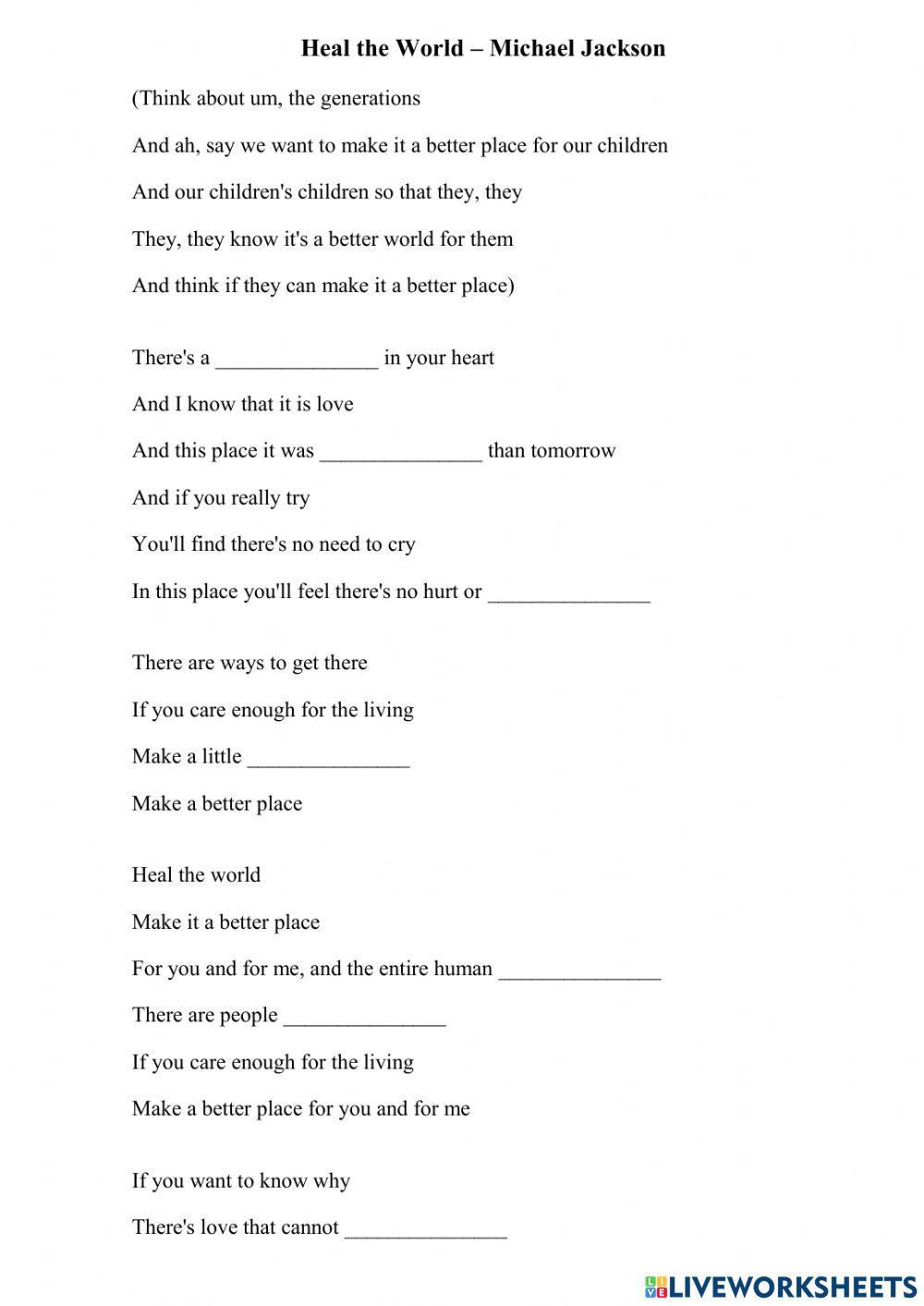 Heal the World - Michael Jackson