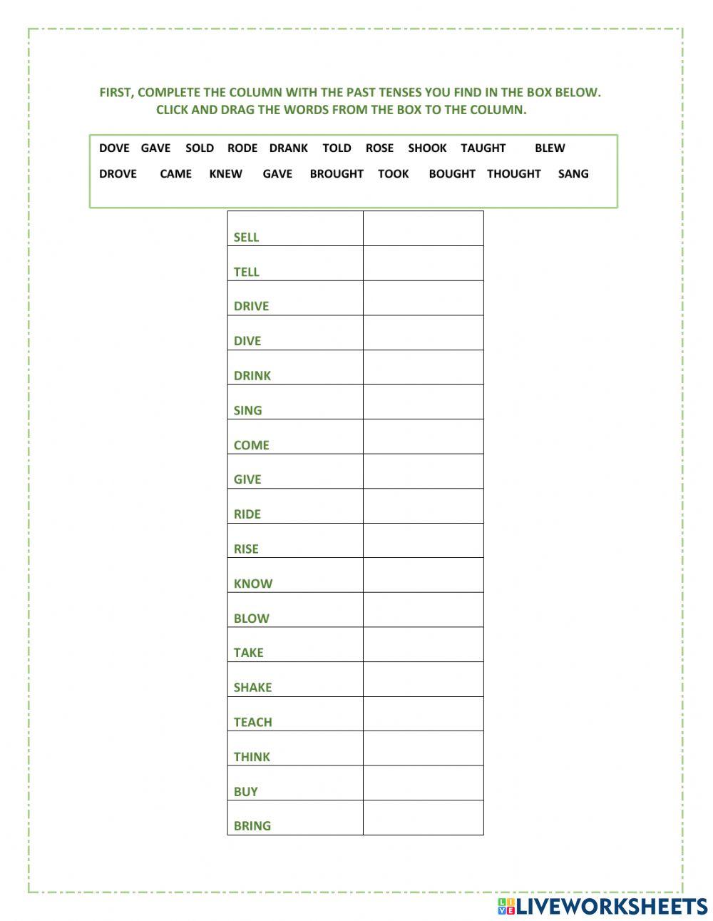 Practice Simple Pasts
