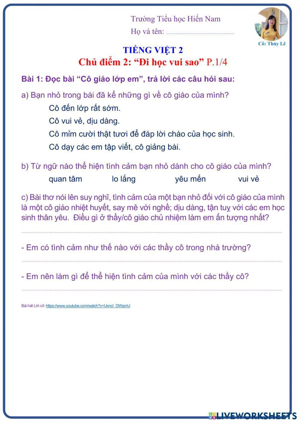 Tiếng Việt 2 (Tuần 5)