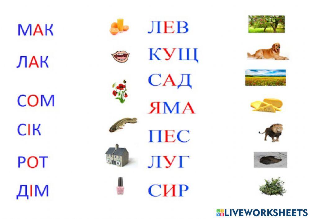 2132392 | Поєднай картинки та слова | Светлана Довгань