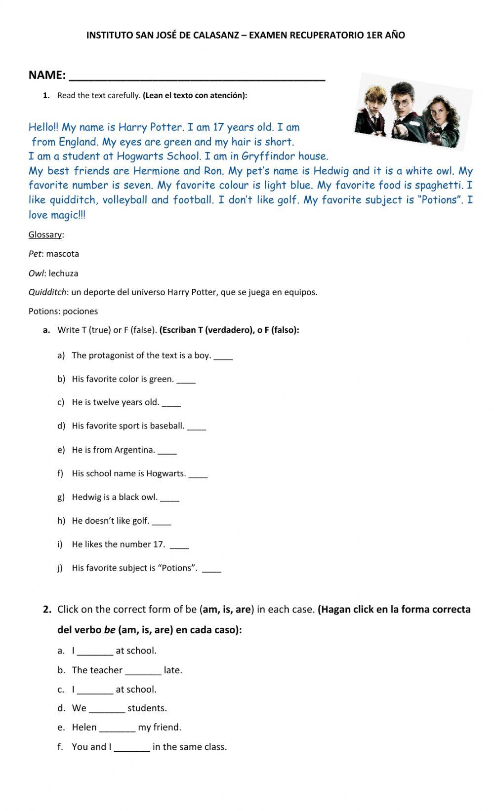 PENDIENTES INGLÉS 1año 2020