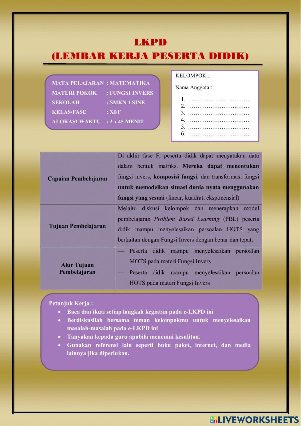 Lembar kerja peserta didik