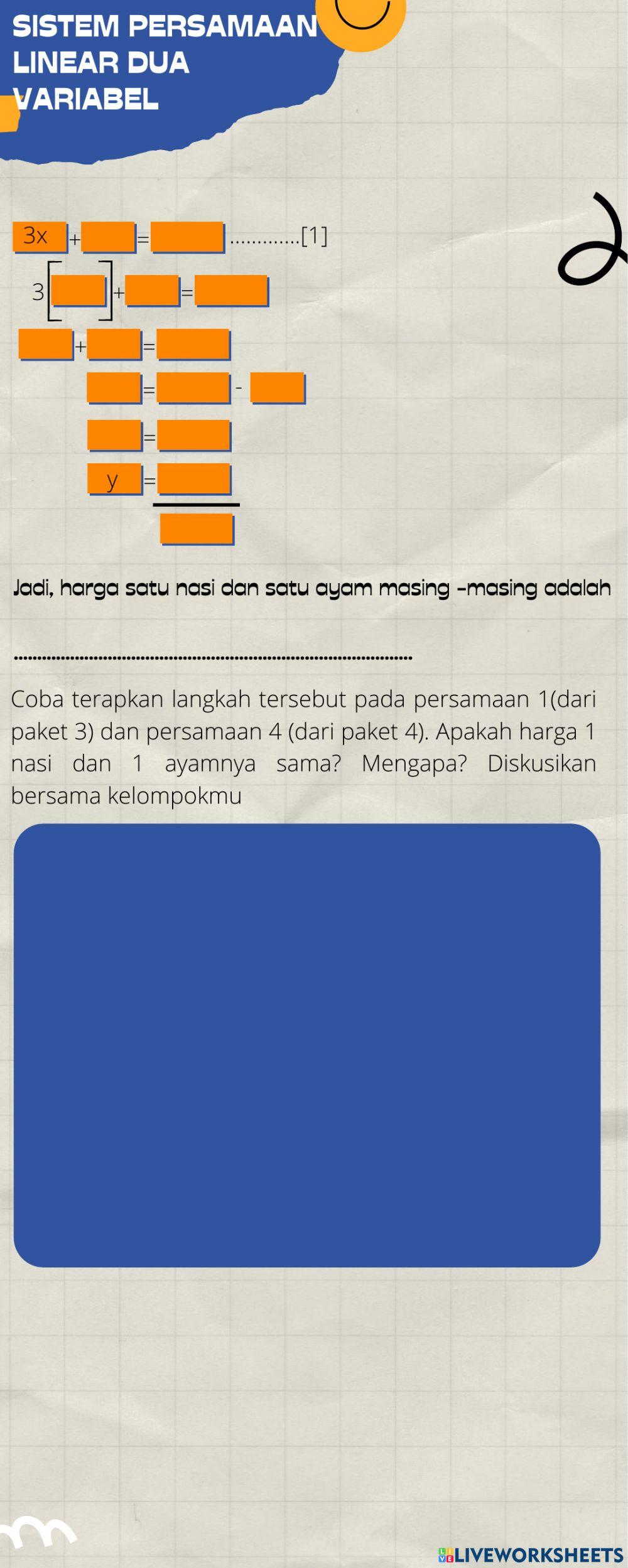 Siste persamaan linier dua variabel