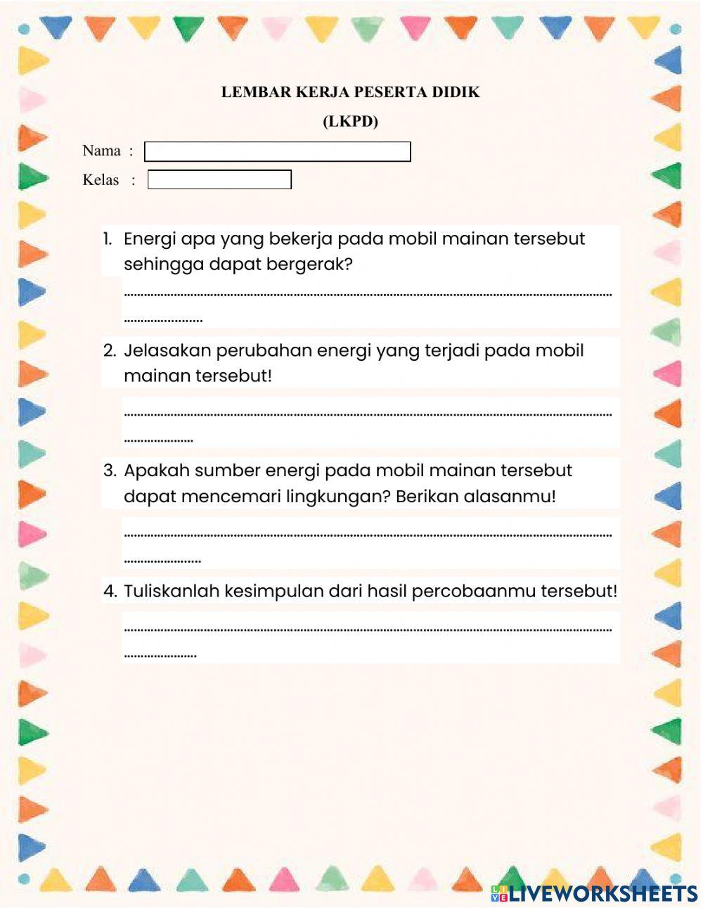 Lkpd mobil mainan tenaga angin