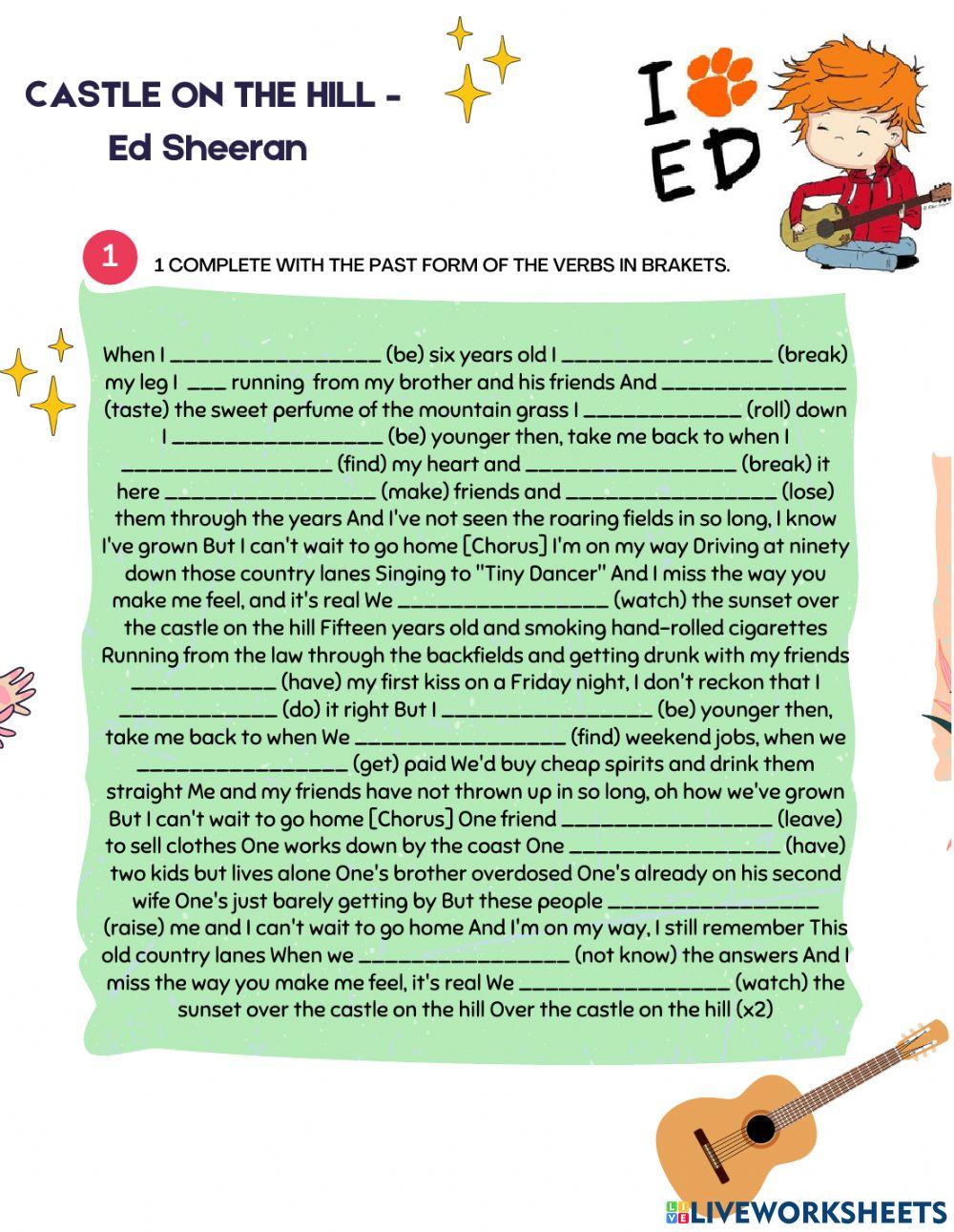 2160216 Song past simple Laura LiveWorksheets