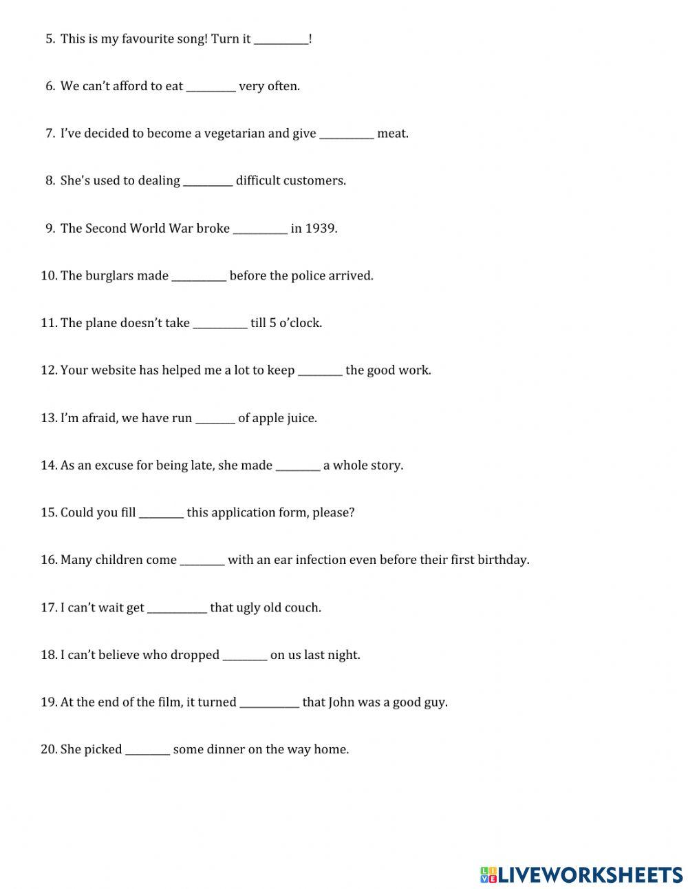 Tense and Phrasal Verbs