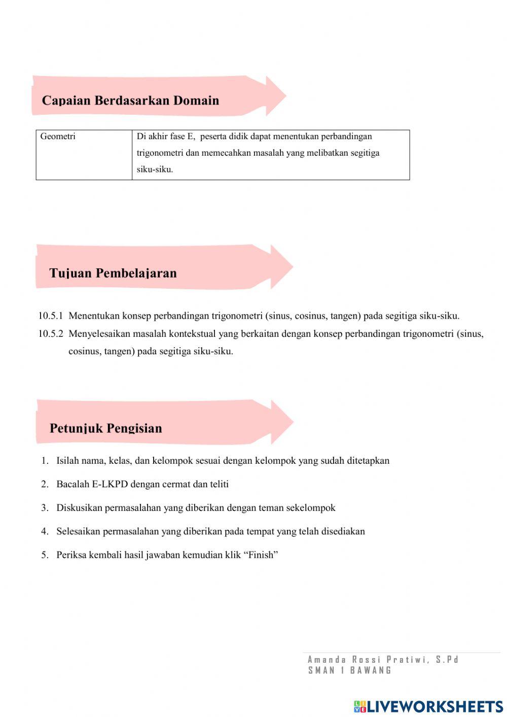 Perbandingan Trigonometri P1 B